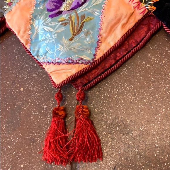 Antique Hand Made Silk Crazy Quilt dated 1884 - Picture 5 of 8